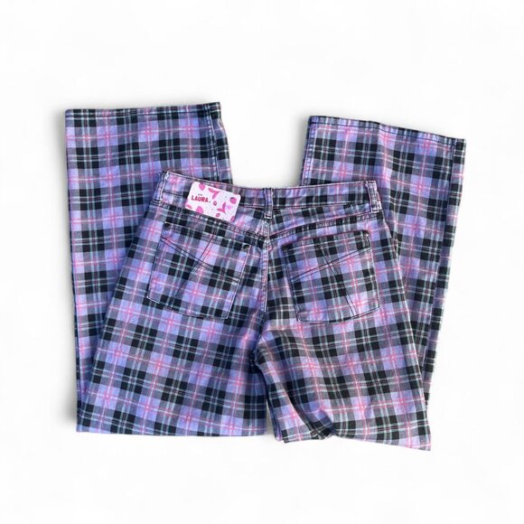 Ragged Priest High Rise Baggy Tartan Plaid Jeans Size 6 - Picture 4 of 5